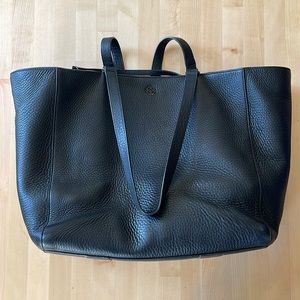 Dagne Dover Allyn Leather Tote in pebble black